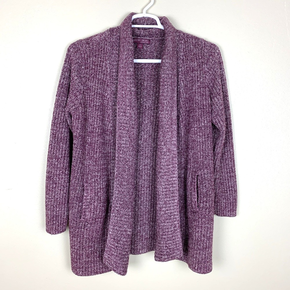 Barefoot Dreams CozyChic Lite Montecito Open Cardigan Size 1X Purple Sweater